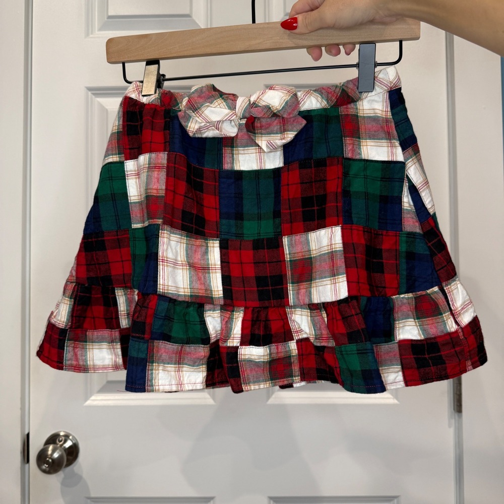 Gymboree Girls Patchwork Plaid Skort Red Green Holiday Size 10
